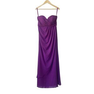 Morilee Madeline Gardner Dress Sz 14 Bridesmaid Formal Vintage Strapless Chiffon